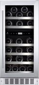 Cellier sous-comptoir de 15 po Wine Cell'R Diamond à double zone de 26 bouteilles - Cadre en acier inoxydable-0