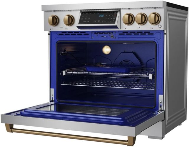 Thor Kitchen® Gordon Ramsay Collection 36" Stainless Steel Pro Style Induction Range with Tilt Panel Touch Control and Bronze Trim-4