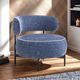 Furniture of America® Florens Dark Blue Swivel Chair-1
