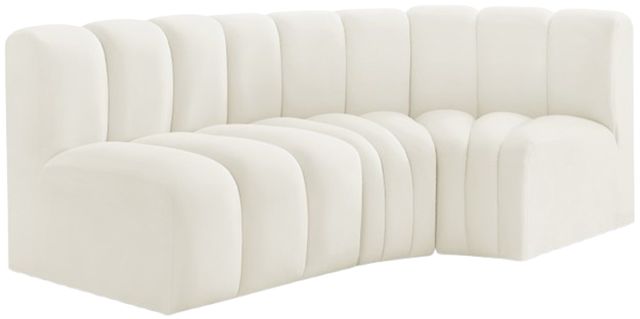 Meridian Furniture Arc 3-Piece Cream Upholstered Sectional-0