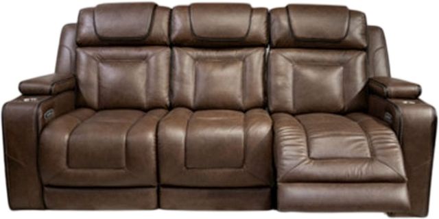 Signature Design by Ashley® Mestrino Hickory Power Reclining Sofa with Adjustable Headrest -3