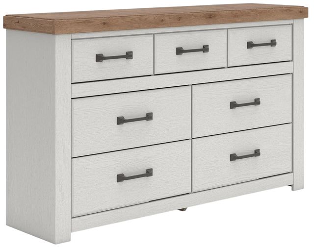 white dresser with brown drawers Benchcraft® Savonport Brown/White Color:Desert-rose tone finish with a Silhouette_Georgia Zapaka Women Purple Wedding