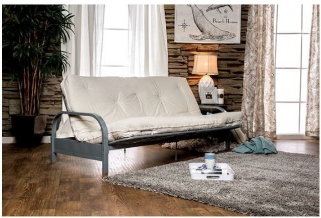 Furniture of America® Plosh White 8" Futon Mattress with Inner Spring-1