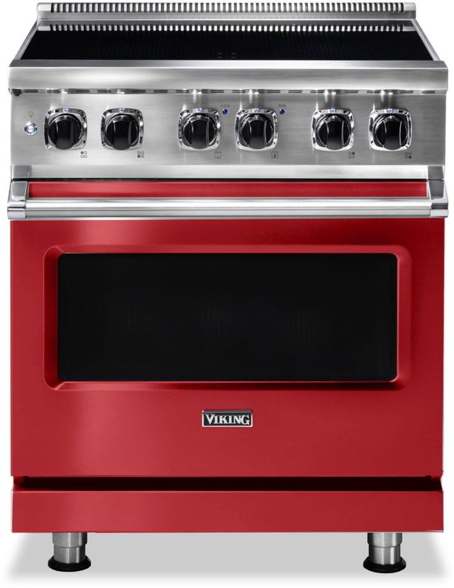 Viking® 30" San Marzano Red Freestanding Induction Range-0