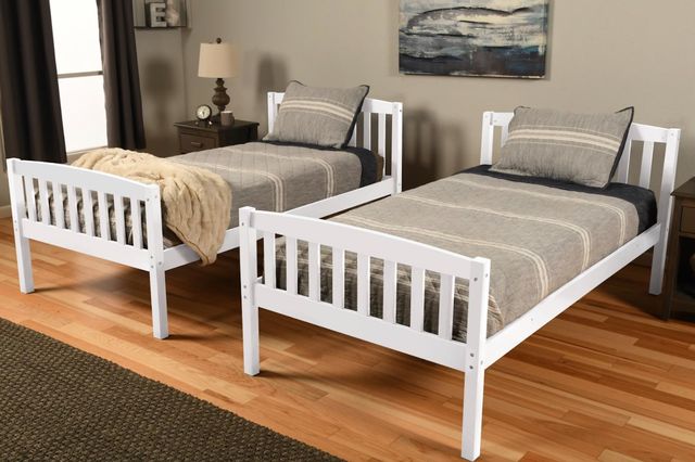 Kodiak Furniture Claire White Twin Bunk Bed with Trundle and Tray-3