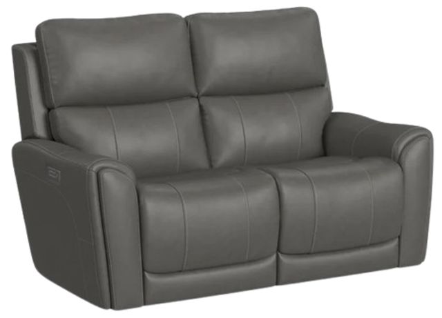Flexsteel® Carter Smoke Power Reclining Loveseat with Power Headrests and Lumbar-0