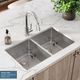 Elkay Crosstown® 5-Piece Polished Satin 31-1/2" x 18-1/2" x 9" Equal Double Bowl Undermount Sink Set-3