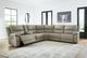 Signature Design by Ashley® Brannigan 7-Piece Pebble Power Reclining Curved Sectional with Storage Consoles-1