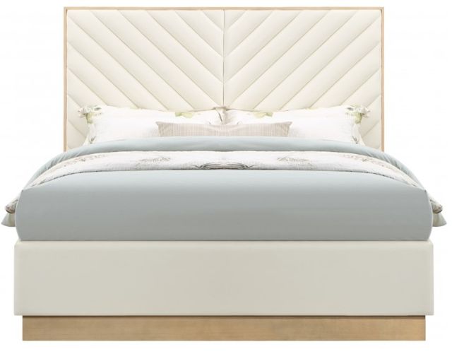 Meridian Furniture Casa Cream King Upholstered Panel Bed-1