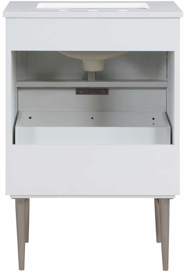 Meridian Furniture Modernist Chrome/White 24" Bathroom Vanity-3