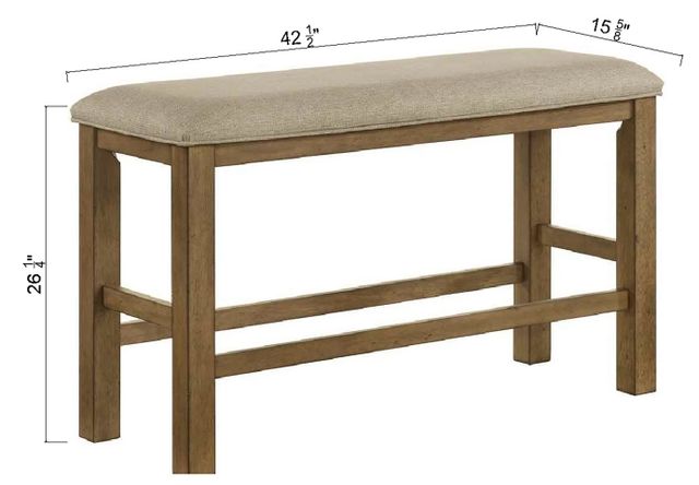 Crown Mark Cockrell Beige/Brown Counter Dining Bench-2