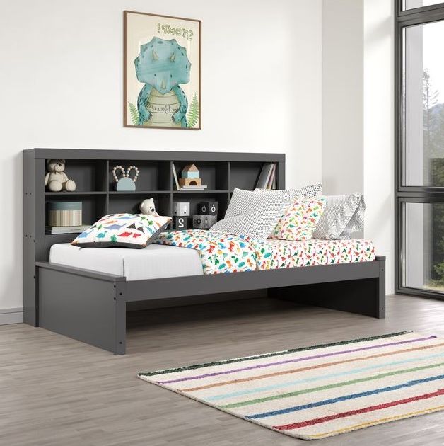 Donco Kids Dark Gray Youth Twin Bookcase Daybed-1