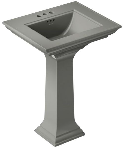 Kohler Memoirs® Stately Thunder Grey 25" Centerset Rectangular Pedestal Bathroom Sink-0