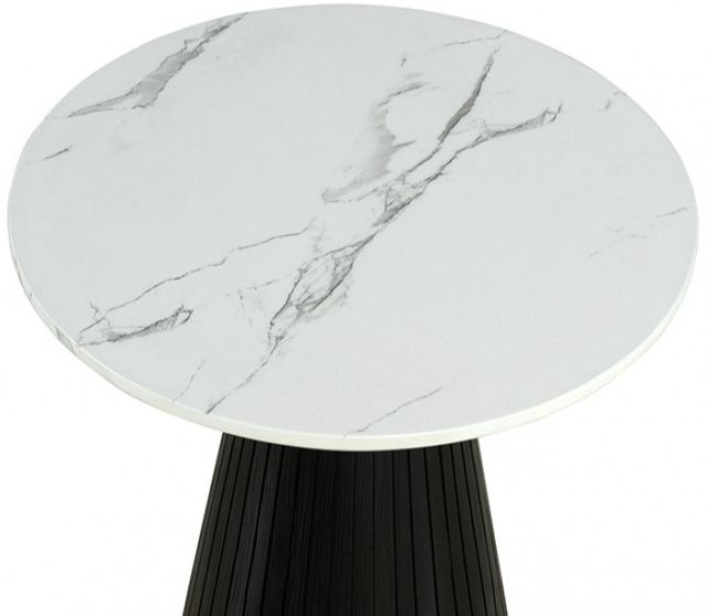 Furniture of America® Sindal White Round End Table with Black Base-1