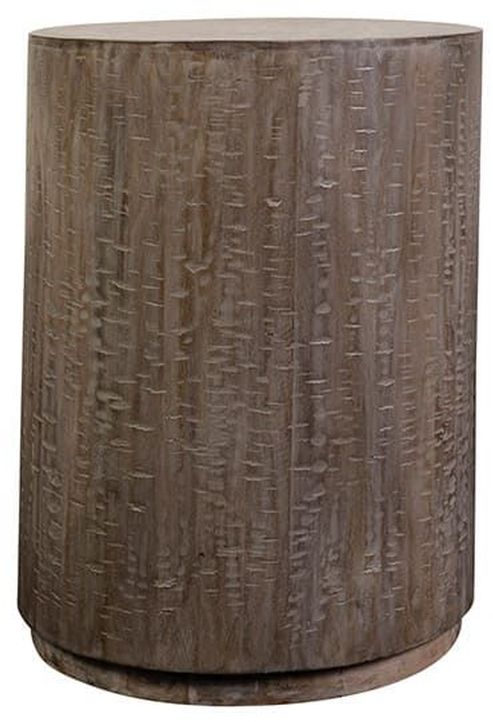 Porter International Designs Drum Gray Round End Table-1
