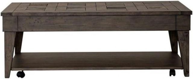 Liberty Furniture Arrowcreek Weathered Stone Lift Top Cocktail Table-0