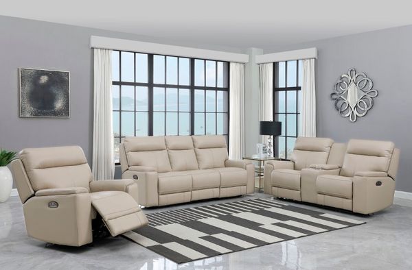 Leather Italia™ Cambria Bryant Taupe Power Reclining Loveseat