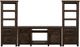 International Furniture Direct Dutton Brown Wall Unit with Electric Fireplace Insert-0