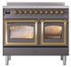 Ilve® Nostalgie II Noblesse 40'' Graphite Matte Pro Style Induction Range with Brass Trim-1