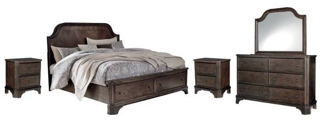 Signature Design by Ashley® Adinton 5-Piece Brown King Panel Storage Bed Set-0