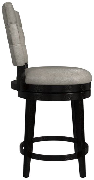 HH2 Home Kaede Black/Weathered Granite Gray Swivel Counter Stool-2