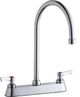 Elkay Chrome 8" Centerset Exposed Deck Faucet with 8" Gooseneck Spout and 2" Lever Handles-0