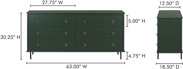 Moe's Home Collection Reagan Deep Green Dresser -3