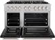 ZLINE Select 48" Satin Stainless Steel Convection Pro Style Gas Range with Black Matte Door-1