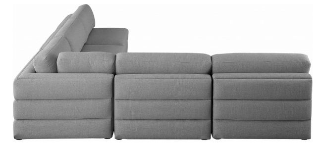 Meridian Furniture Beckham 5-Piece Grey Linen Polyester Modular Sectional-1