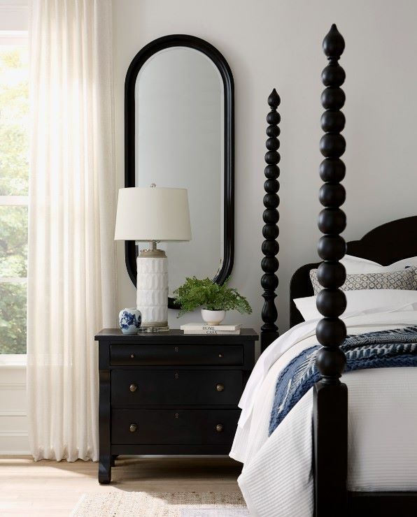 aspenhome® Caroline Soft Black 3-Drawer Nightstand-1