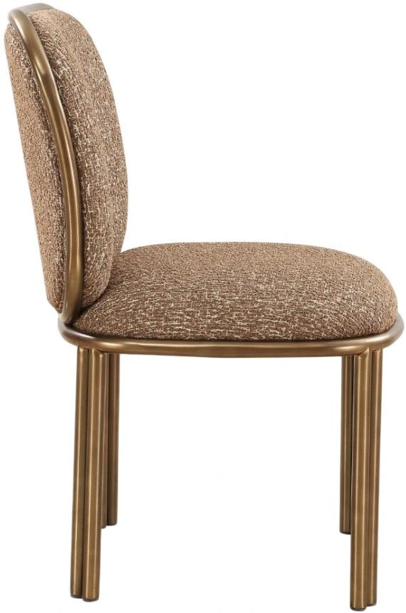 Modus Furniture Mataranka Brushed Gold/Giraffe Upholstered Dining Side Chair-3