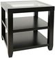 Jofran Inc. Urban Icon Glass Top End Table with Black Base-1