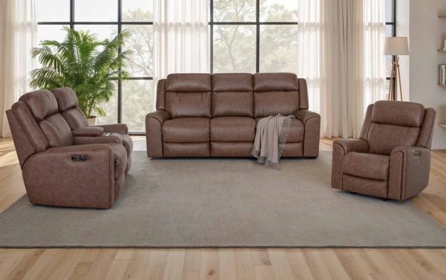 Franklin™ Parker Duvall Vintage Brown Power Reclining Sofa with Power Headrest-2