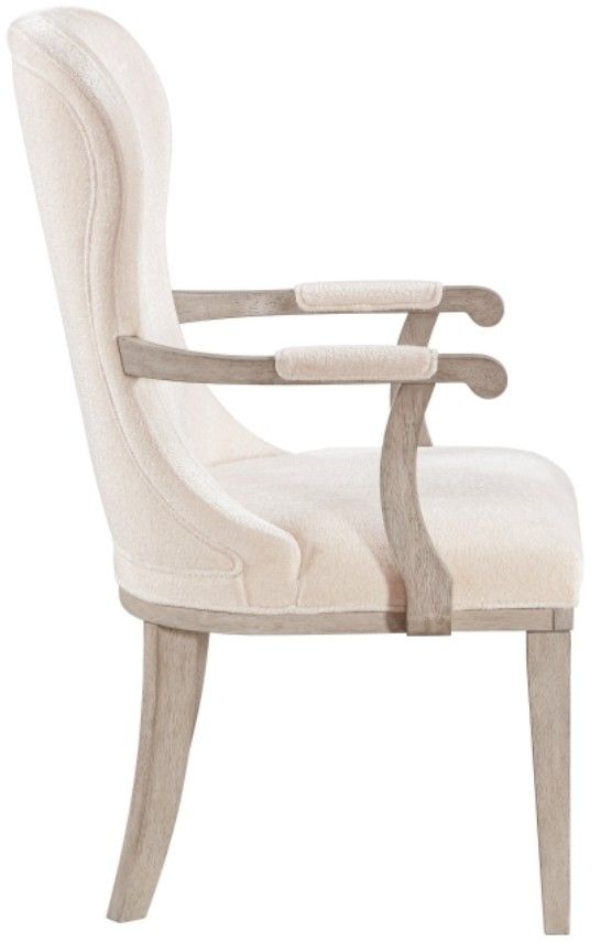 Homelegance® Lofton Ivory/Light Gray Dining Arm Chair-2