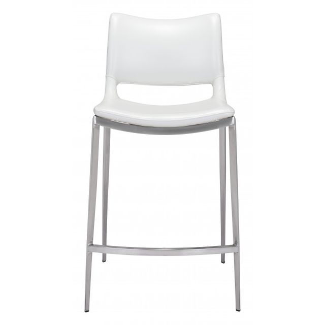 Zuo® Modern Ace White/Silver Counter Chair-2