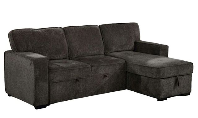 Furniture of America® Ines 2-Piece Dark Gray L-Shaped Pullout Sleeper Sectional and Reversible Chaise-0