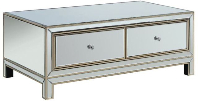 Coaster® Champagne and Silver 2-Drawer Coffee Table-0