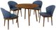 Armen Living Arcadia and Juno 5-Piece Blue/Walnut Dining Set-0