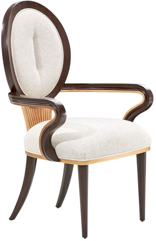 Michael Amini® Camellia Field Pecan-V166 Warm Pecan Arm Chair-0