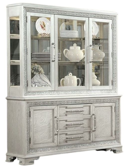 Furniture of America® Stella Mia Ivory Hutch and Buffet Set-0