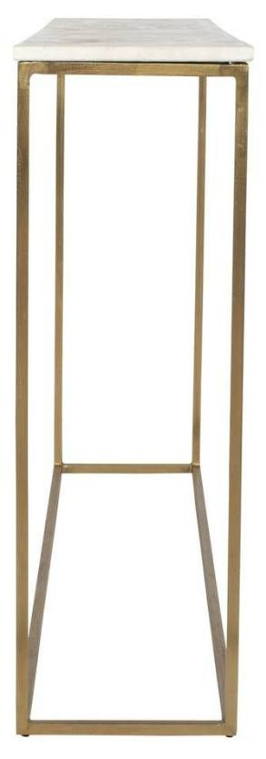Uttermost® Redmond White Marble Top Console Table with Brass Frame-4