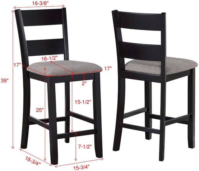 Crown Mark Lester 5-Piece Black/Light Gray Counter Dining Set-3