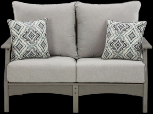 Signature Design by Ashley® Visola Gray Nuvella/Polyethylene Outdoor Loveseat with Cushion-1