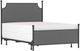 HH2 Home McArthur Gray/Matte Black Queen Canopy Bed without Frame-0