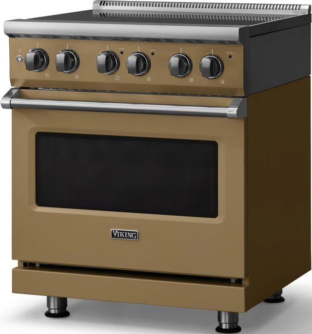 Viking® 5 Series 30" Golden Hour Pro Style Electric Range with Polished Chrome Trim-2