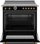 Bertazzoni Heritage Series 36" Fingerprint Resistant Nero Matt Pro Style Induction Range with Gold Accents-1