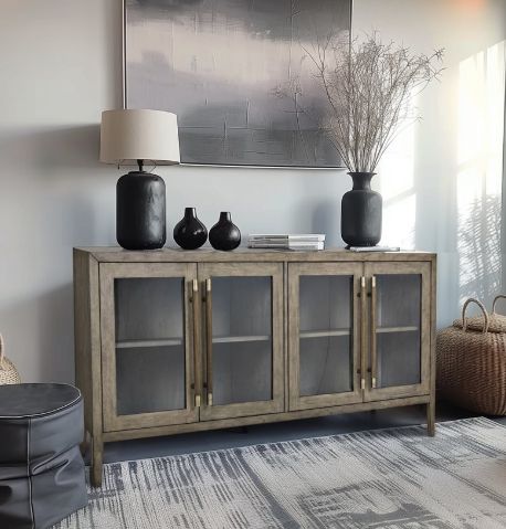 YHD Gemi Brown 4-Door Cabinet-1