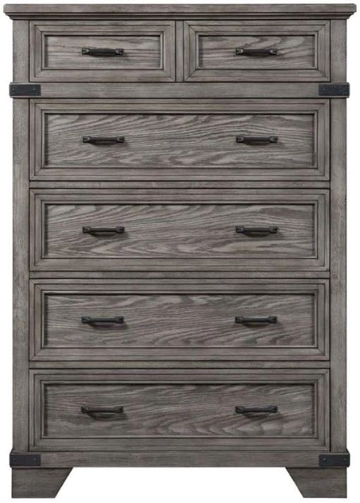 Intercon Forge Wire Brushed Steel Gray 6-Drawer Standard Chest-1