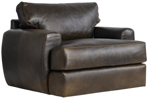 Bernhardt Cameron Bernhardt Living Brown Leather Swivel Chair-0