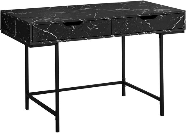 Monarch Specialties Inc. Black/Black Marble Computer Desk-0
